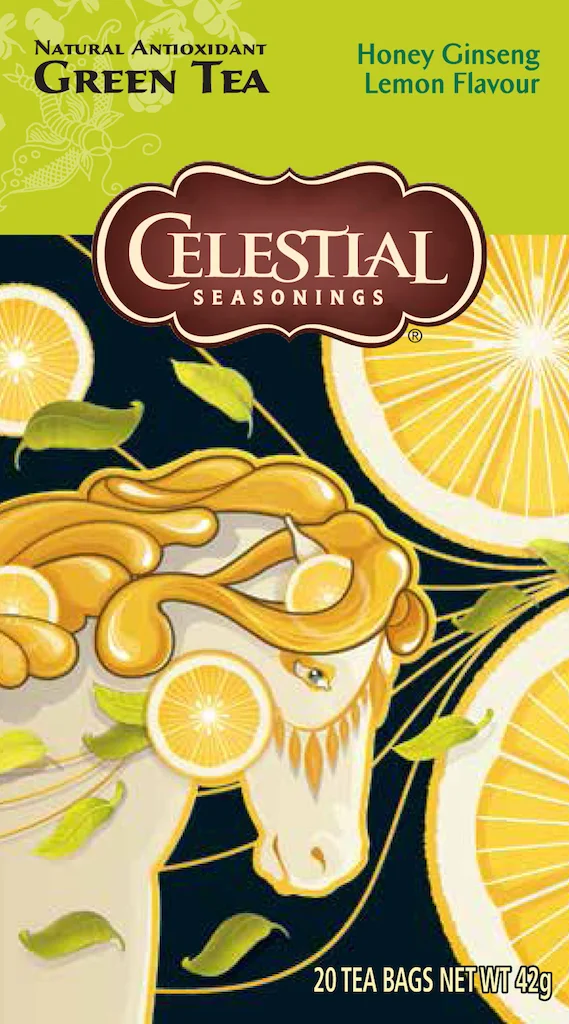 Celestial Seasonings Honey Lemon Ginsenggreen Tea 20ST