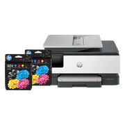 HP OfficeJet Pro 8122e + 2 zwarte + 2 kleuren cartridges