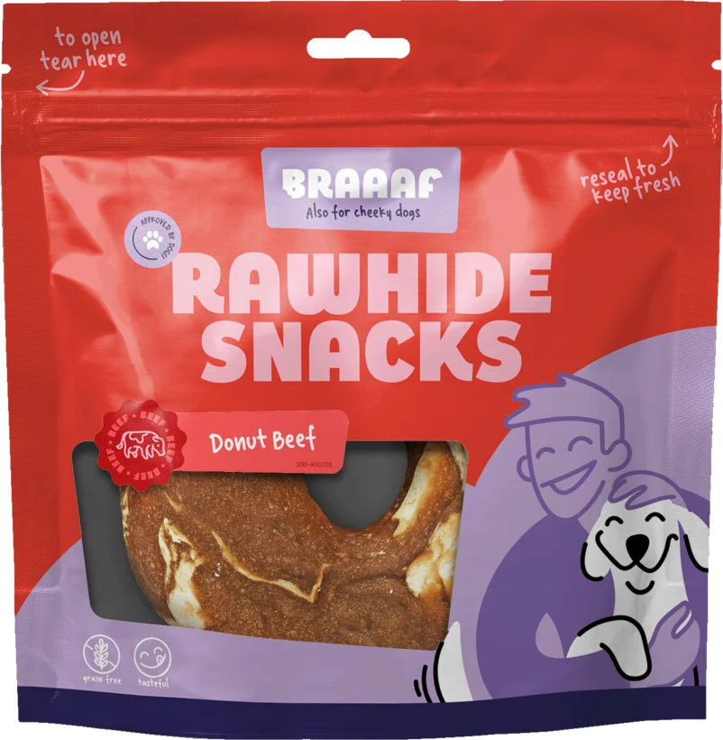 Braaaf Hondensnack Donut Rund & Vis 10-12 cm 115 gr