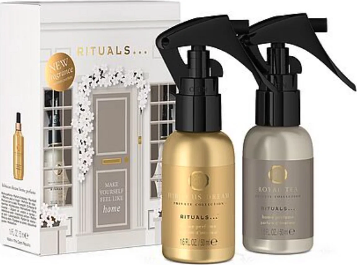 Rituals - Geschenkset - 2 Producten - 2x Huisparfum Room Spray 50 ml - Royal Tea - Hibiscus Dream - Giftset - Geschenkdoos - Cadeaudoos - Cadeauset - Cadeaus voor Vrouwen en Mannen - Heren - Vrouw - Man - Roomspray - Interieurspray - Huis Parfum