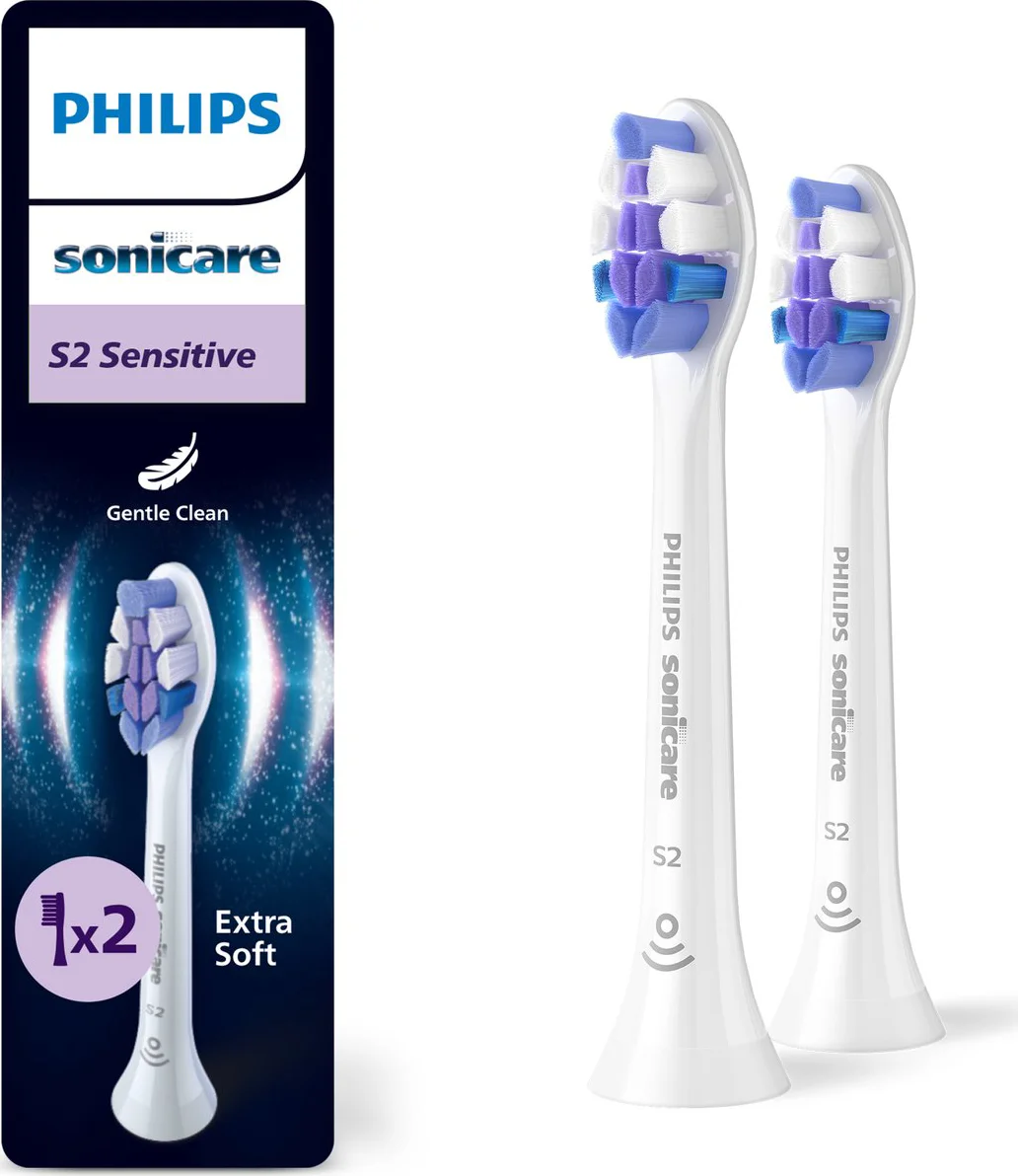 Philips Sonicare Opzetborstels S2 Sensitive Wit 2 stuks