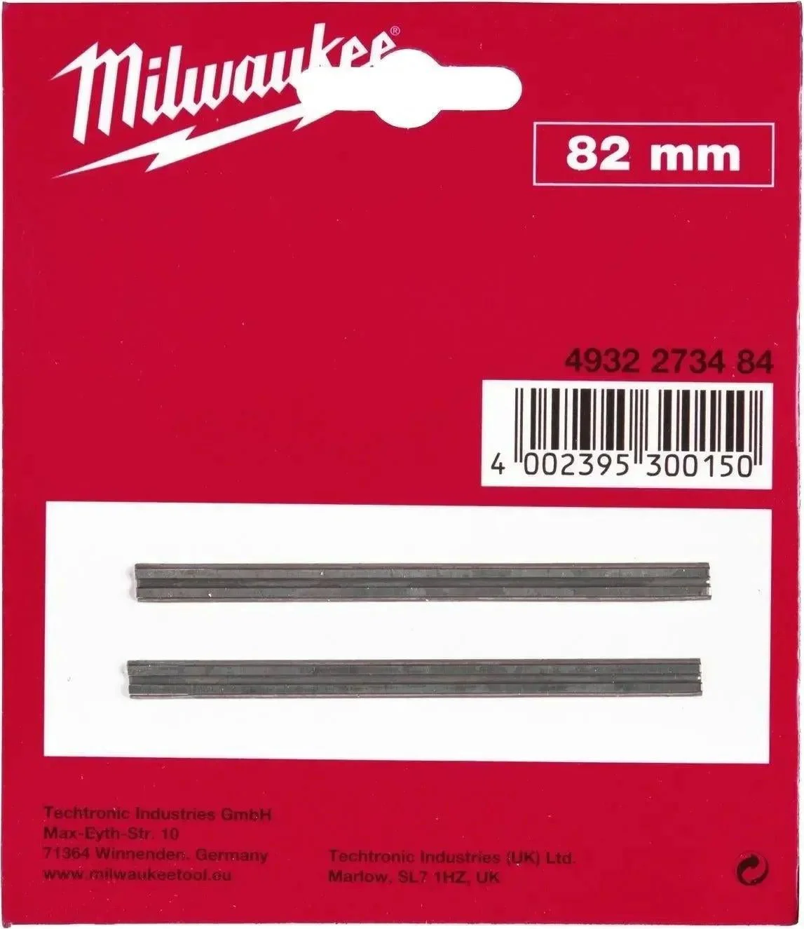 Milwaukee Messen voor schaafmachines 82 mm TCT omkeerbaar - VE=2 - 4932273484