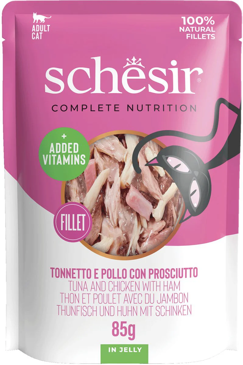 Schesir Kattenvoer Tonijn - Kip - Ham in Gelei 85 gr