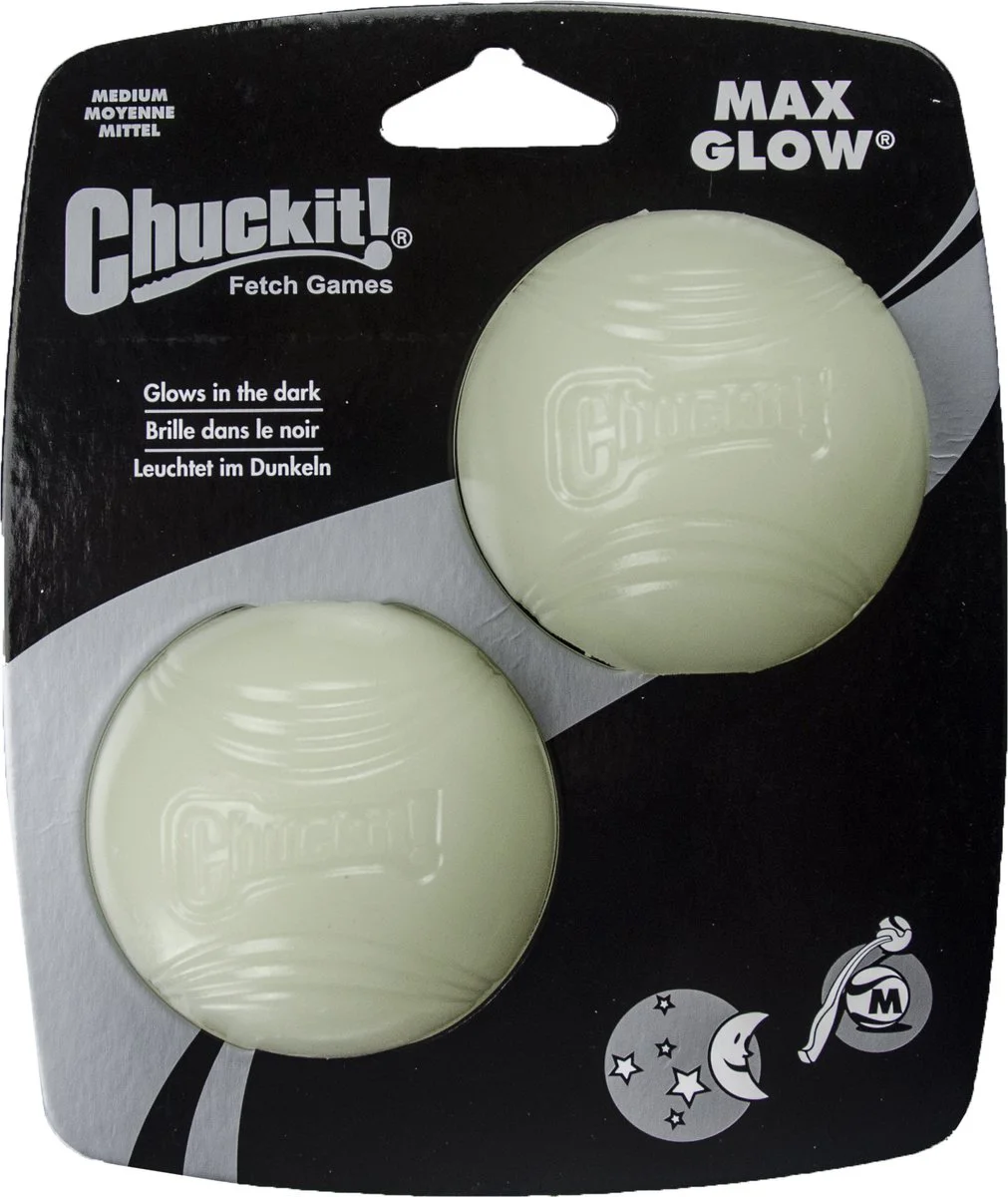 Chuckit Max Glow Ball 2 - pack Medium ø 6 cm 2 stuks