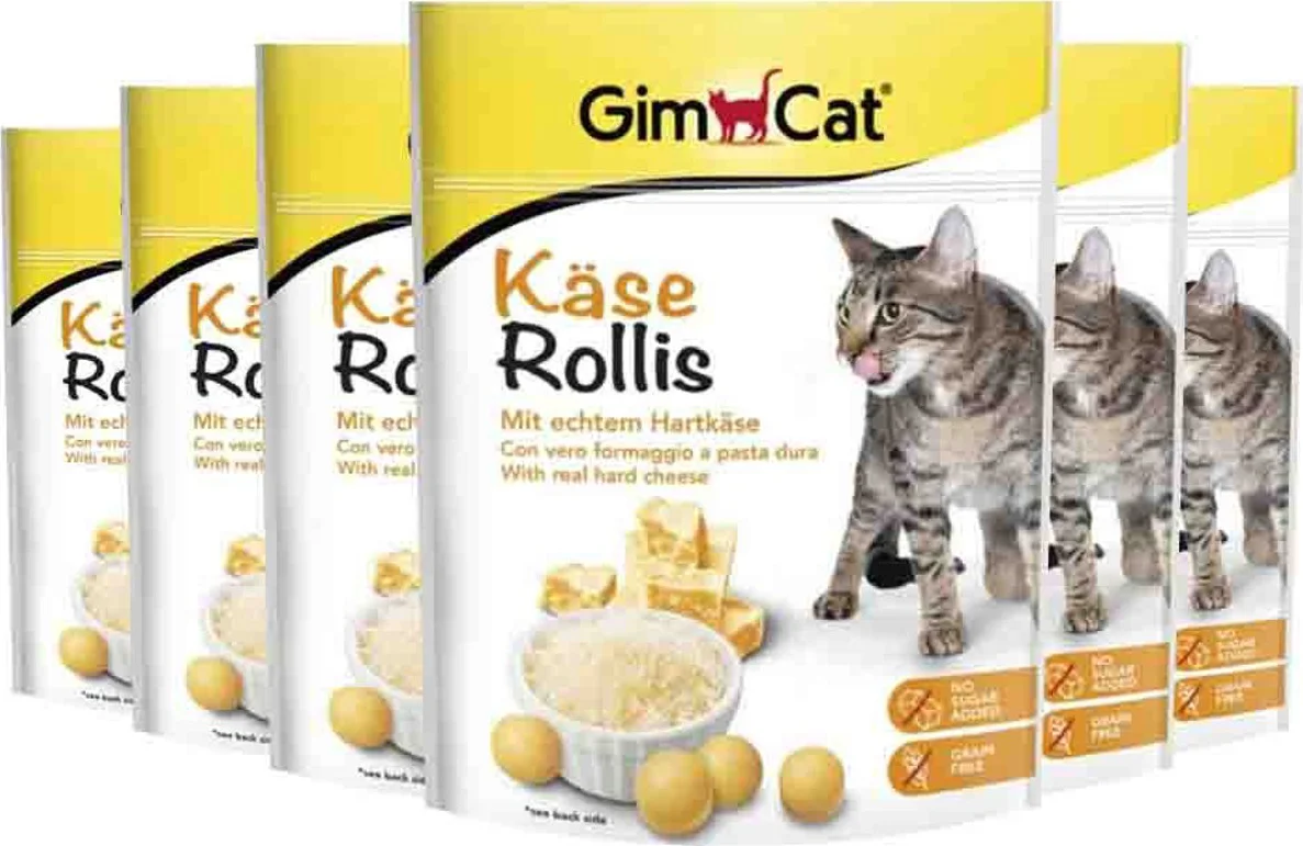 6x GimCat Kaas Rollis 140 gr