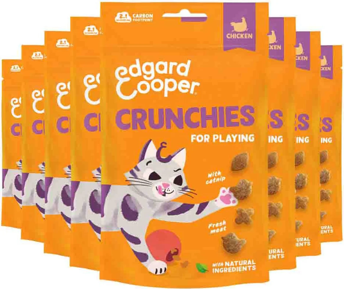 8x Edgard & Cooper Adult Crunchies Kattensnack Kip 50 gr