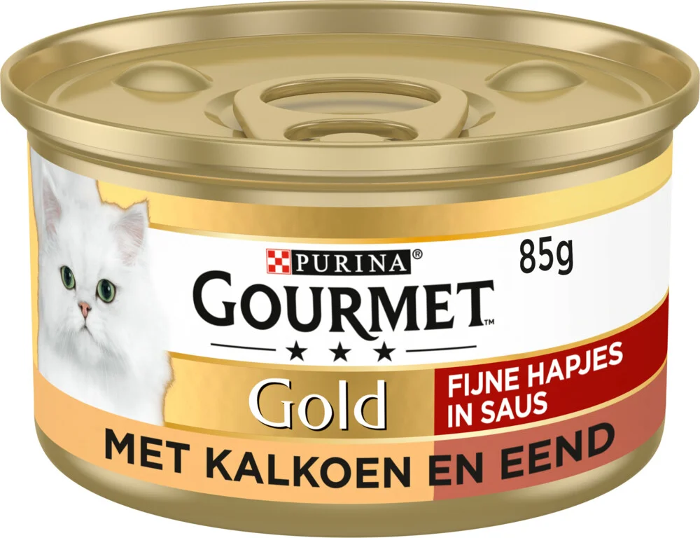Gourmet Gold Kattenvoer Nat Fijne Hapjes Kalkoen - eend 85 gr
