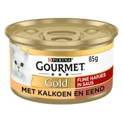 Gourmet Gold Kattenvoer Nat Fijne Hapjes Kalkoen - eend 85 gr