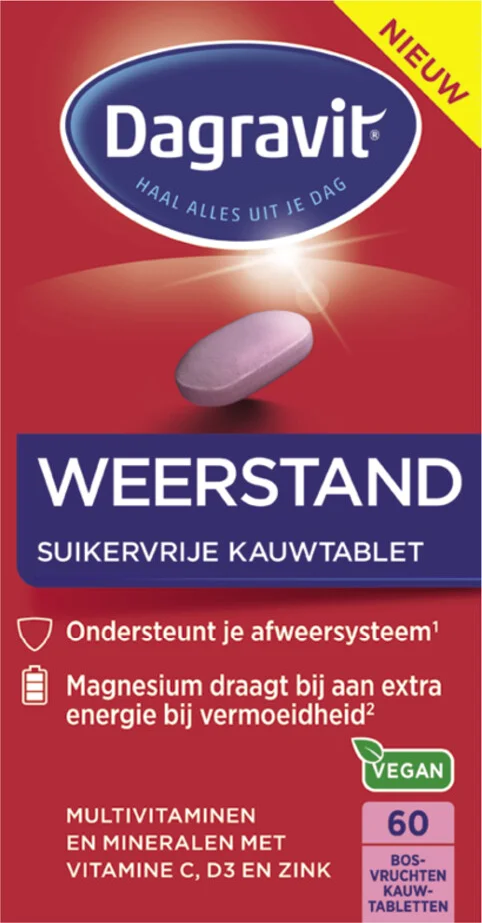 3x Dagravit Multivitaminen Weerstand 60 kauwtabletten