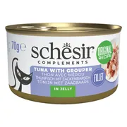 12x Schesir Complementary Kattenvoer Tonijn & Zeebaars in Gelei 70 gr