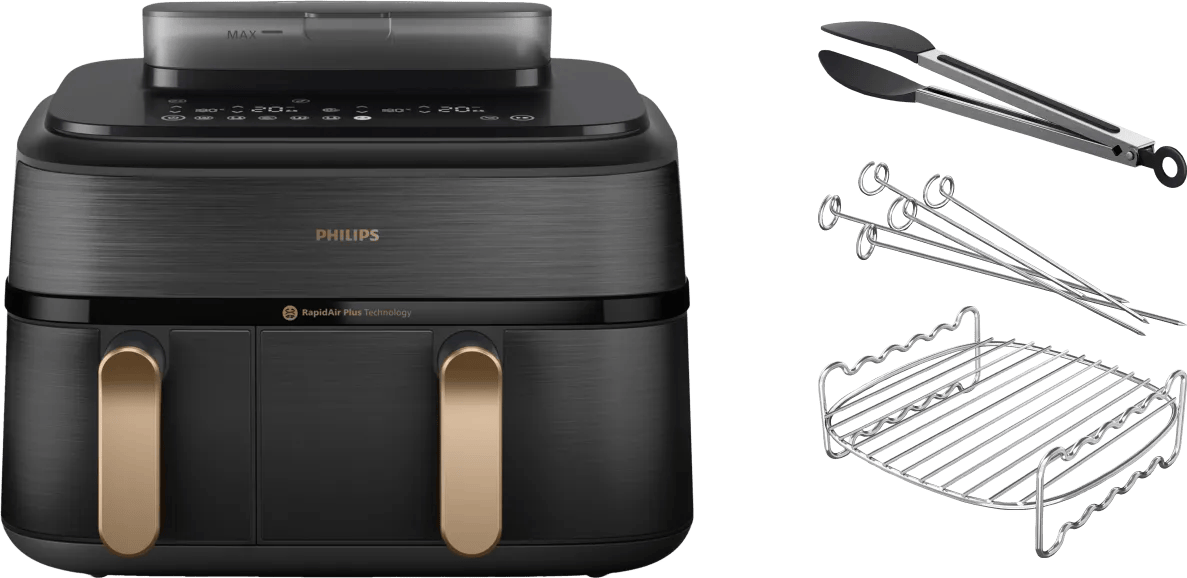 Philips 5000 Series Dual Basket NA552/00 + Dubbellaagse kookset