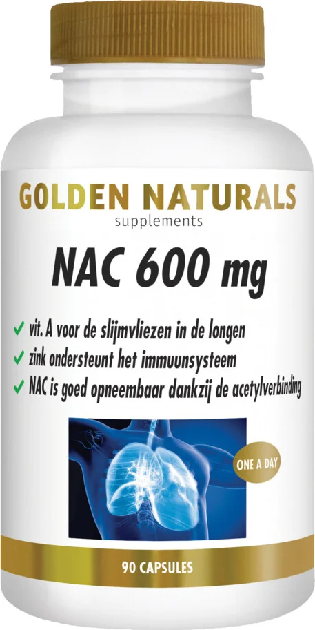 2x Golden Naturals NAC 600mg 90 vegacapsules