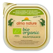 18x Almo Nature Bio Organic Maintenance Hondenvoer Nat Kip & Groenten 300 gr