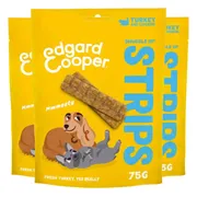 3x Edgard & Cooper Adult Strips Kalkoen - Kip 75 gr