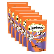 6x Catisfactions Kattensnoepjes Kip - Eend 60 gr
