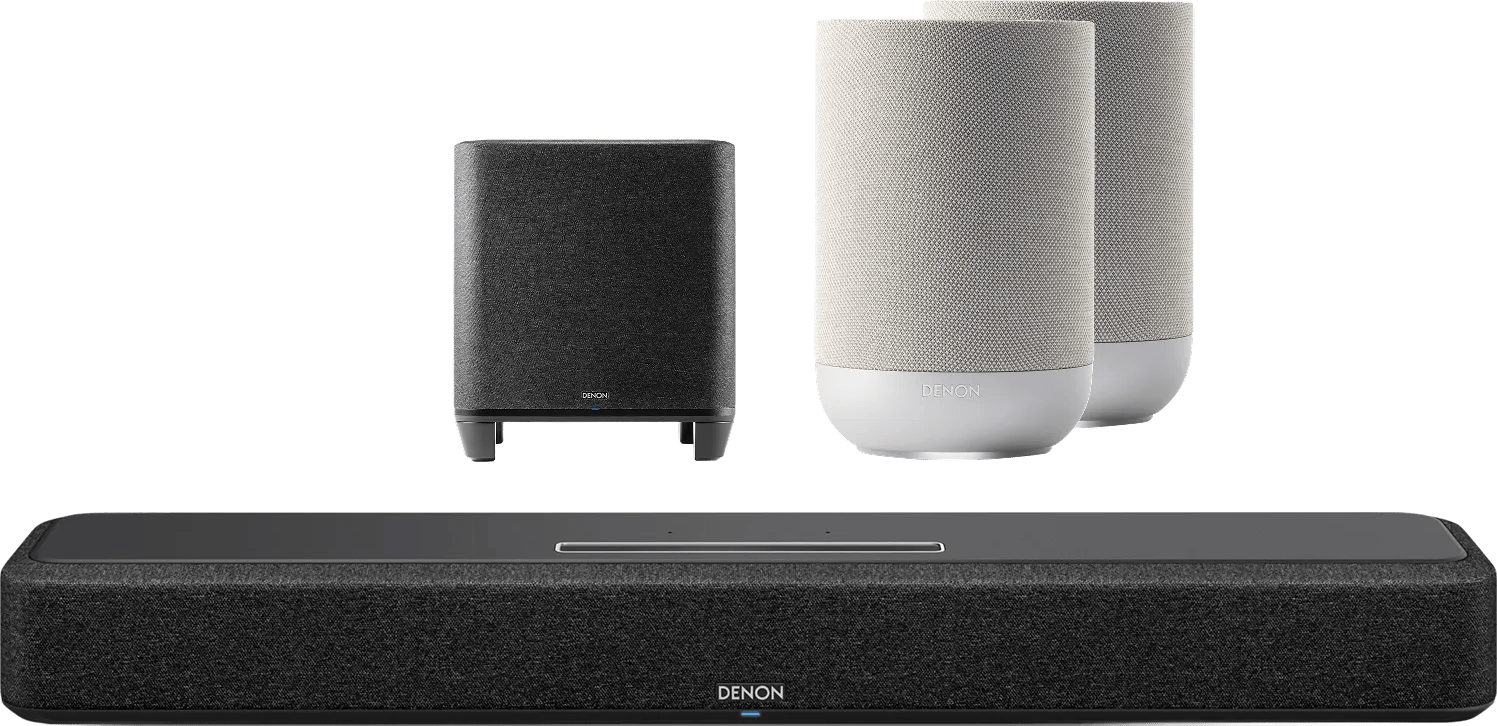 Denon Home Soundbar 550 + Denon Home subwoofer + Denon Home 200 Zilver (2x)