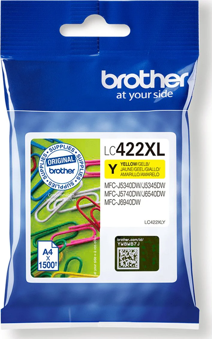 Brother LC-422XL Cartridge Geel