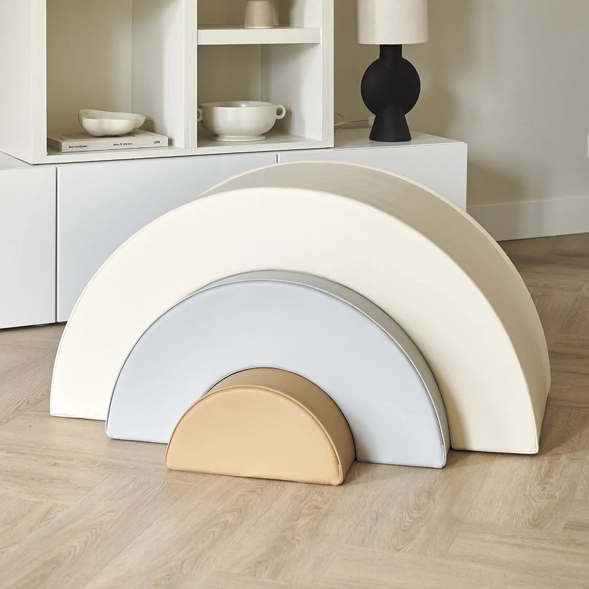 Petite Amélie Foam Blokken Speelset Regenboog - Montessori Balansspeelgoed 3 delig - Het Balance Board Alternatief vanaf 2 jaar - Klim, Schommel & Bouw