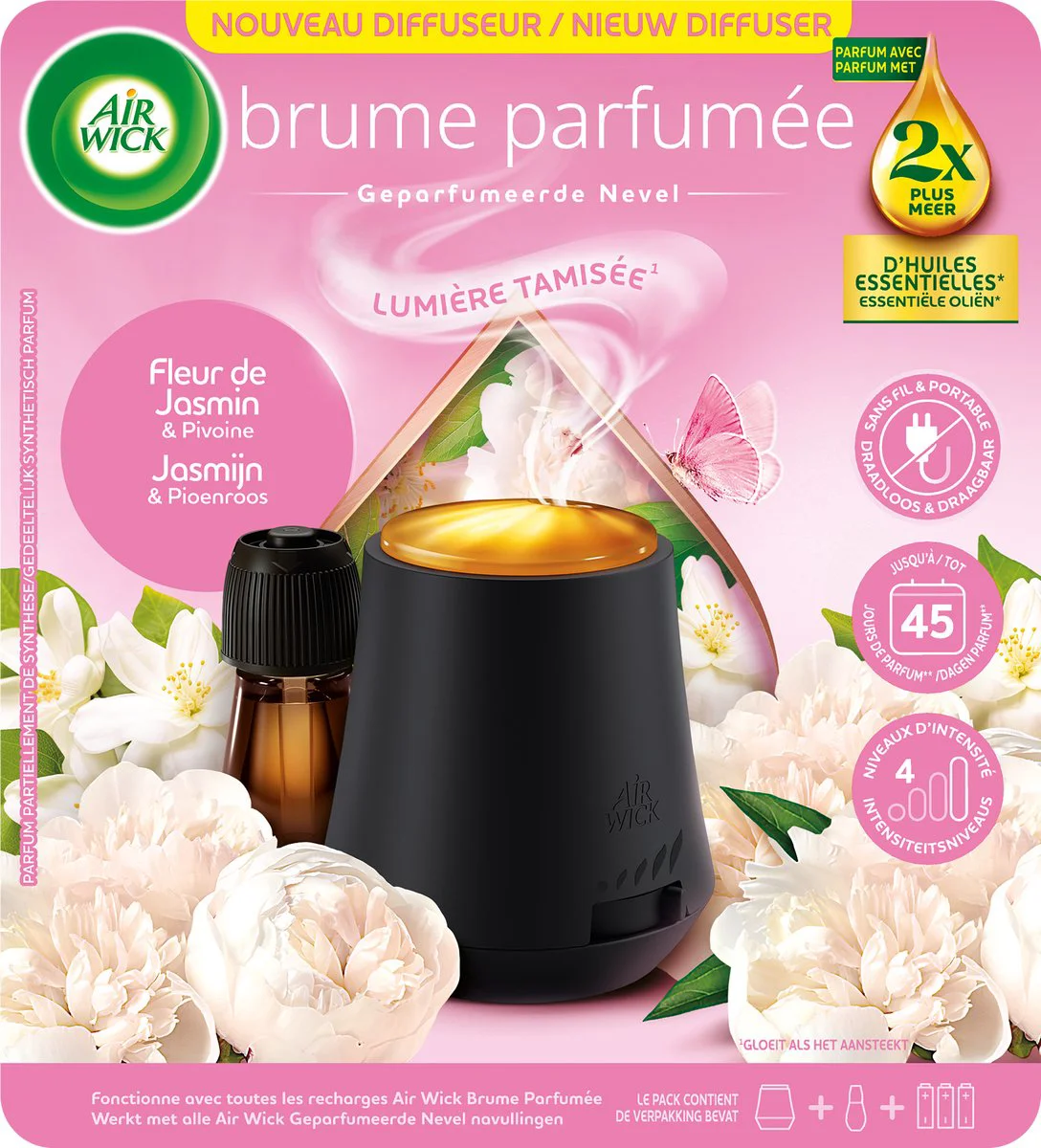 Air Wick Essential Mist Automatische Luchtverfrisser Starter Kit Jasmijn & Pioenroos 20 ml