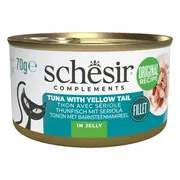 12x Schesir Complementary Kattenvoer Tonijn & Yellow Tail in Gelei 70 gr