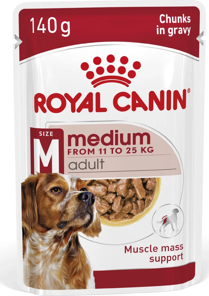 10x Royal Canin Medium Adult Hondenvoer Nat 140 gr