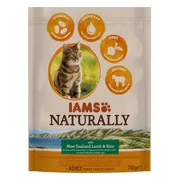 5x IAMS Naturally Kat Adult New Sealand Lam & Rijst 700 gr