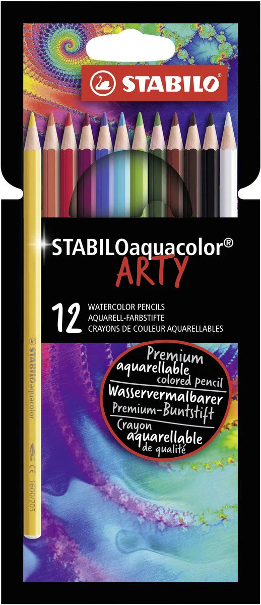 STABILOaquacolor - Premium Aquarel Kleurpotloden - ARTY - Etui Met 12 Kleuren