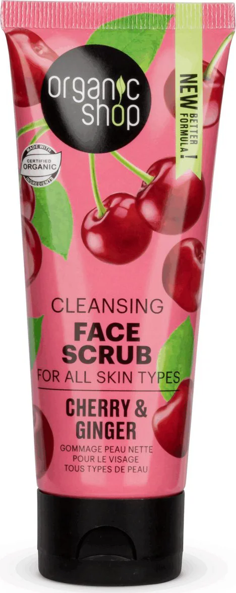 Organic Shop Cherry & Ginger Cleansing Face Scrub 75ML