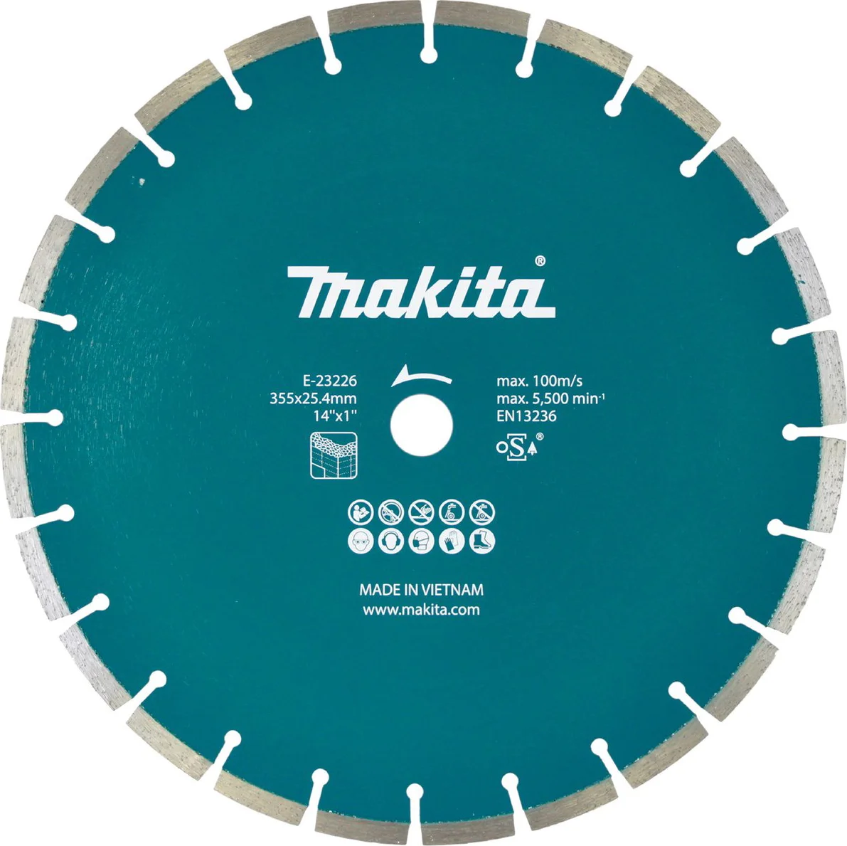 Makita E-23226 Diamantschijf | 355 x 25,4 x 2,8 mm