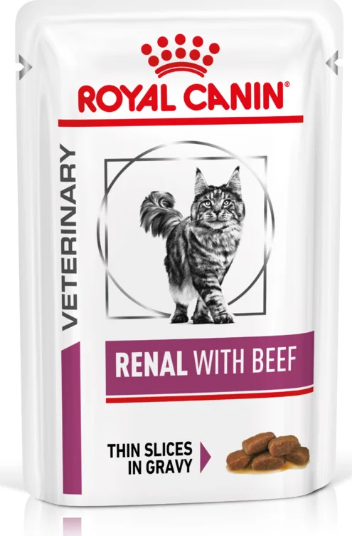 48x Royal Canin Kattenvoer Nat Renal met Rund 85 gr