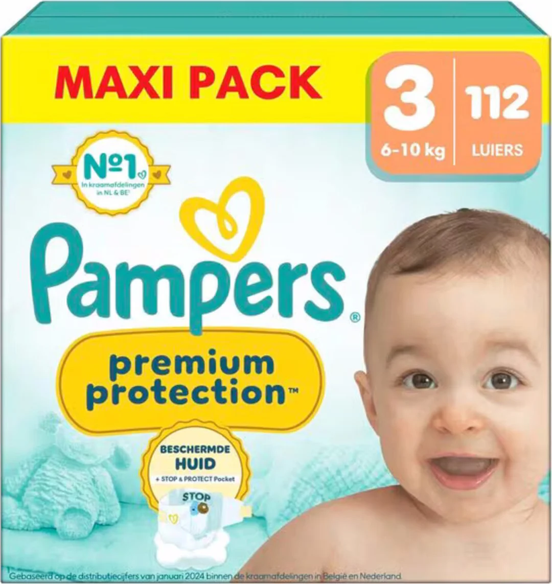 Pampers Premium Protection Luiers Maat 3 (6-10 kg) 112 stuks
