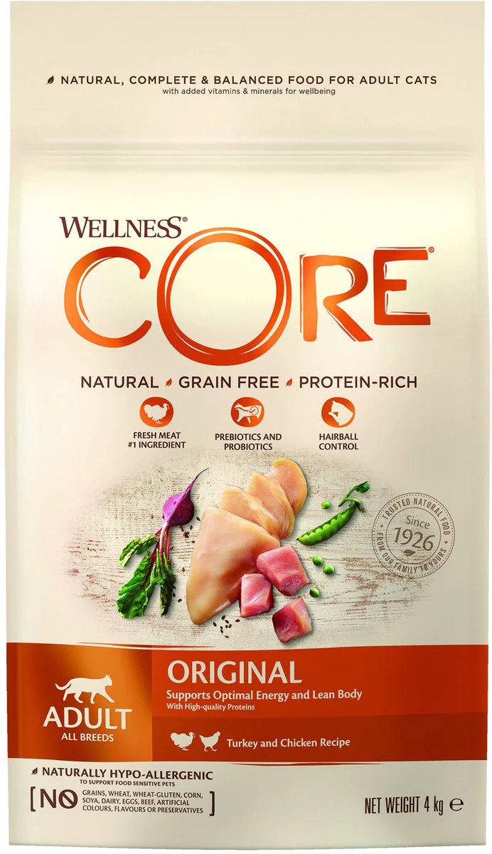 Wellness Core Kattenvoer Original Kalkoen - Kip 4 kg