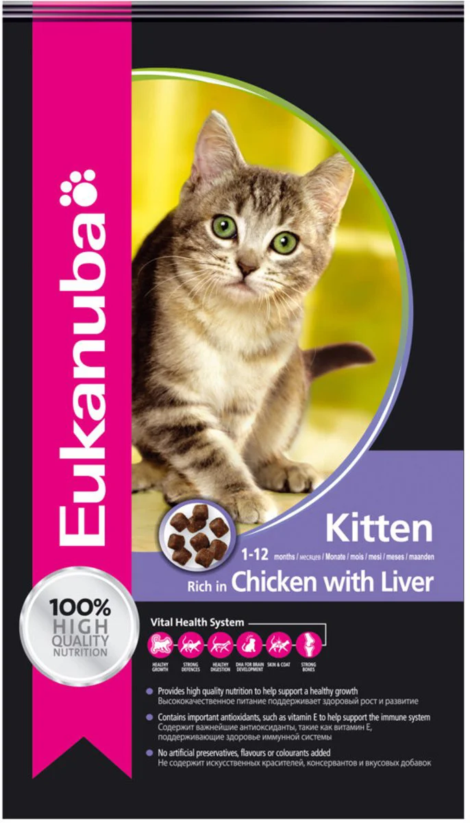 Eukanuba Kattenvoer Droog Kitten Kip - Lever 10 kg