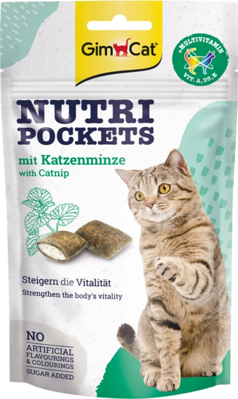 GimCat Nutri Pockets Multi-Vitamin & Kattenkruid 60 gr