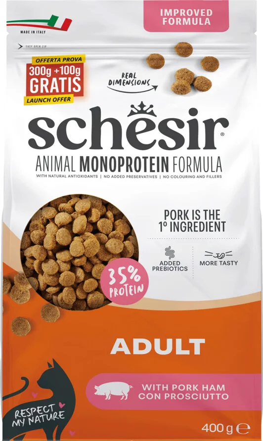 Schesir Monoproteïne Promo Kattenvoer Droog Ham 400 gr