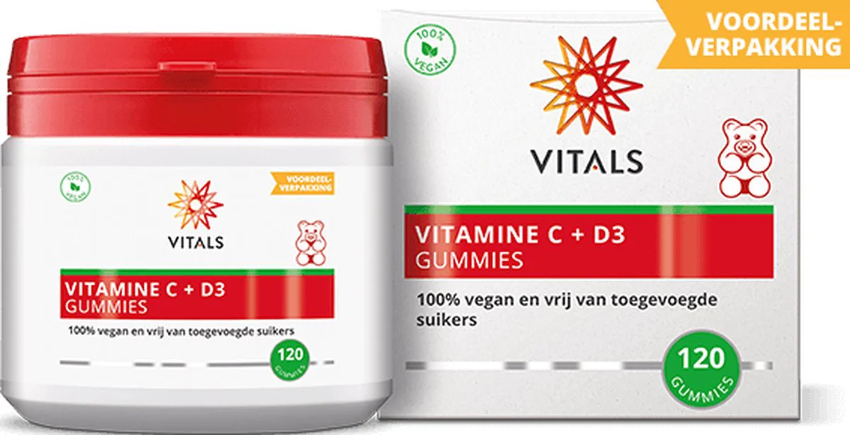 Vitals Vitamine C + D3 Gummies 120ST