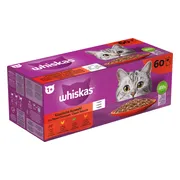 Whiskas Adult 1+ Classic Kattenvoer Nat Maaltijdzakjes Multipack Selectie in Gelei 60x85 gr