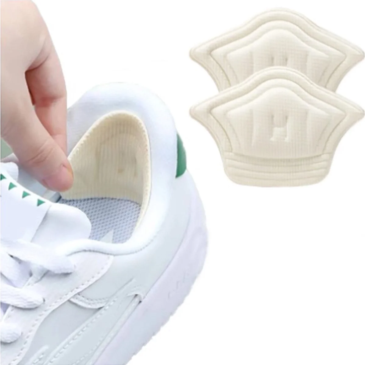 PRO-Deals | Hielzooltjes | Type 2 | Premium Hielbeschermers | Anti-slip | Kleur Beige / Wit | Schoenmaat Universeel | Hiel beschermers |Hielkussens