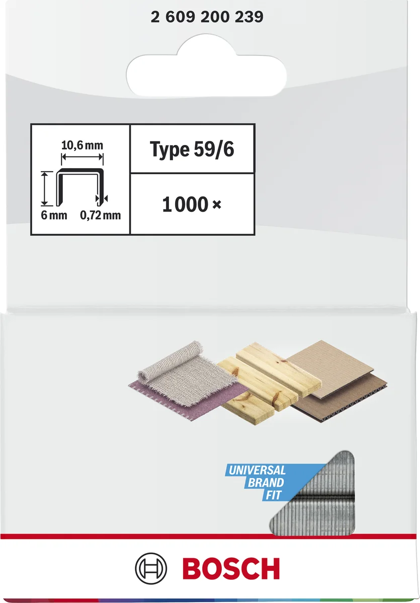 Bosch Professional Nieten type 59 | 6 mm | 10,6 x 0,72 mm | 1000 stuks - 2609200239