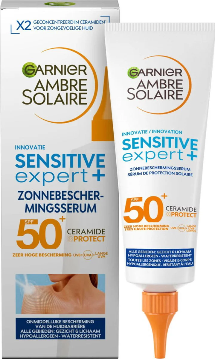 2x Garnier Ambre Solaire Sensitive Expert+ Zonbeschermingsserum SPF 50+ 125 ml
