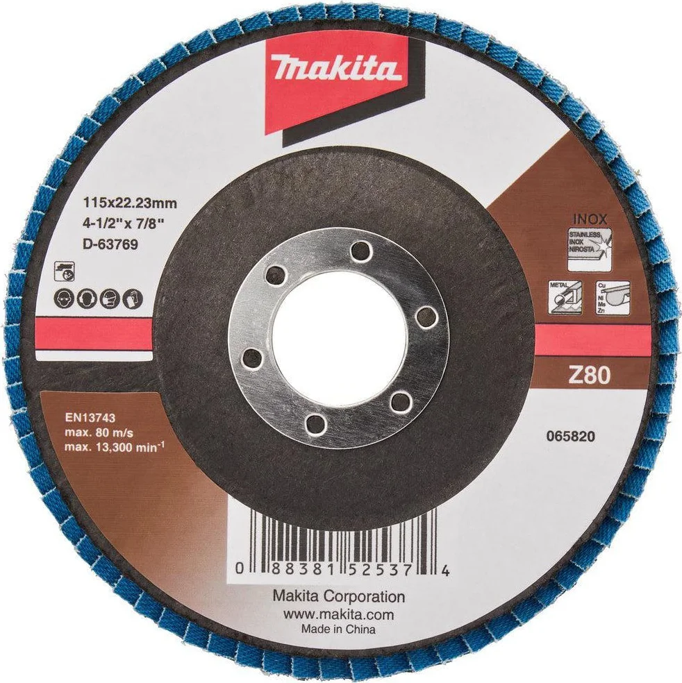 Makita D-63769-10 Lamellenschijf 115mm K80 VE=10