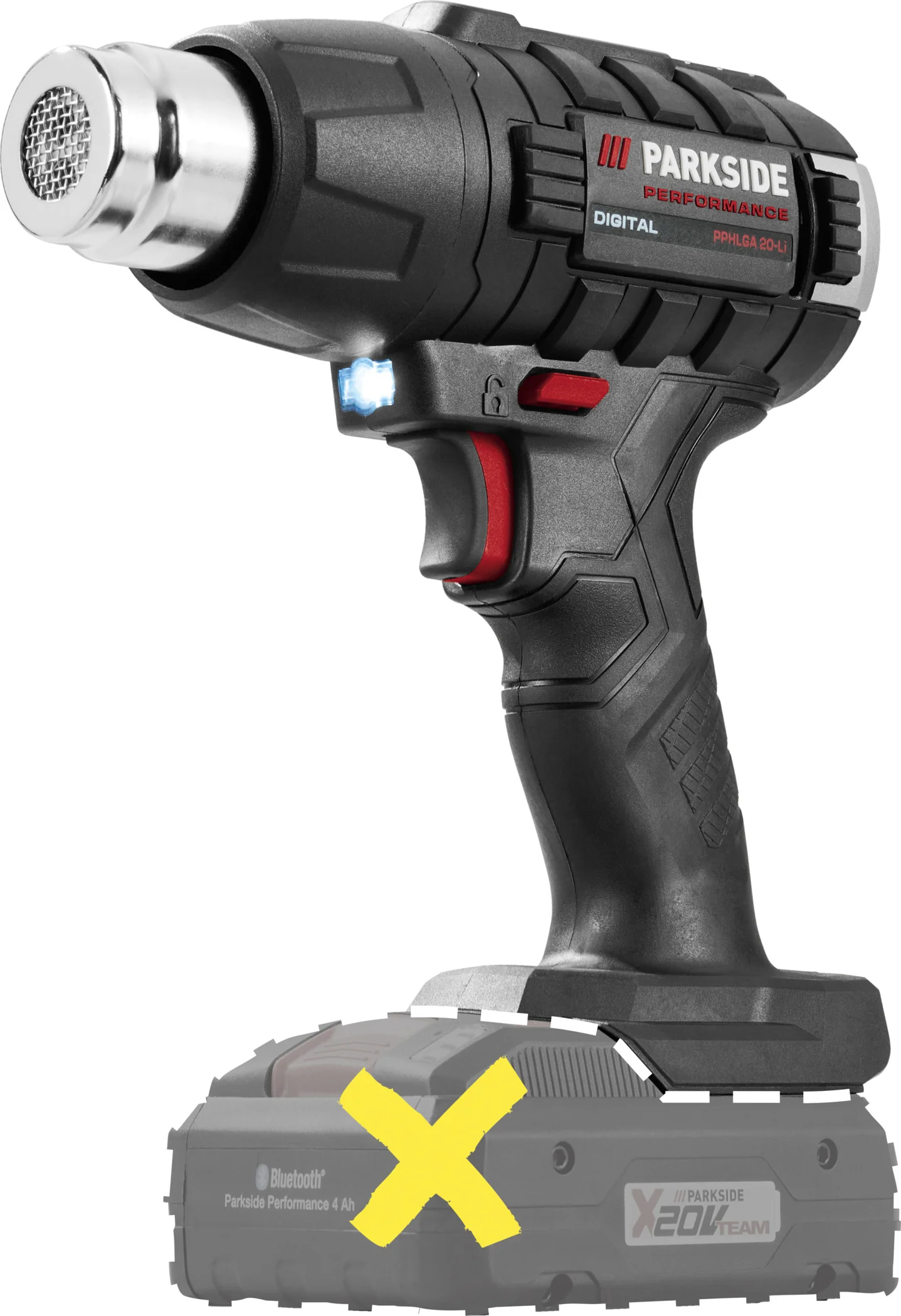 PARKSIDE PERFORMANCE Accu-heteluchtpistool 20 V zonder accu en lader