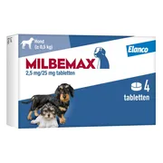 Milbemax Ontworming Tabletten Hond 0,5 - 10 kg 2 x 2 tabletten