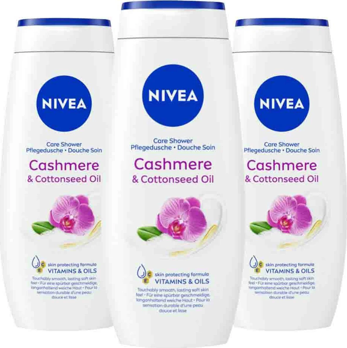 3x NIVEA Douchecrème Cashmere & Cotton Seed Oil 250 ml