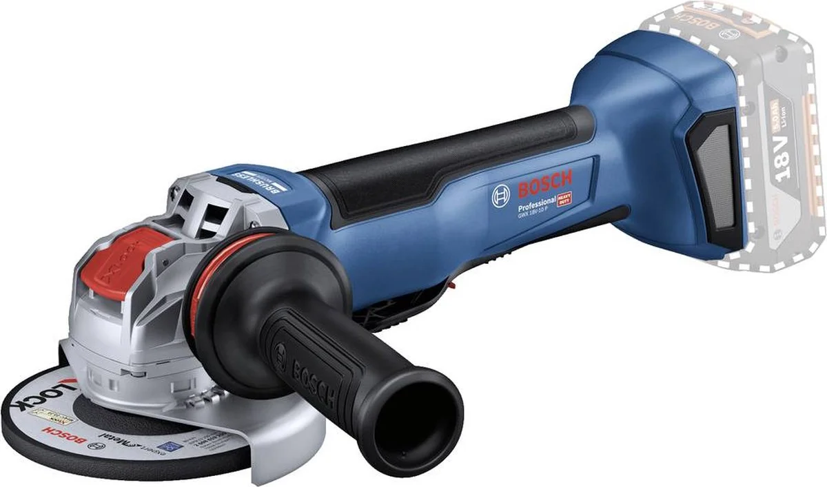 Bosch Professional GWX 18V-10 P Accu haakse slijper 125mm X-LOCK 18V Basic Body in L-Boxx - 06019J4201