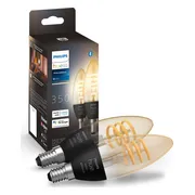 Philips Hue Filamentlamp White Ambiance kaarslamp E14 2-pack