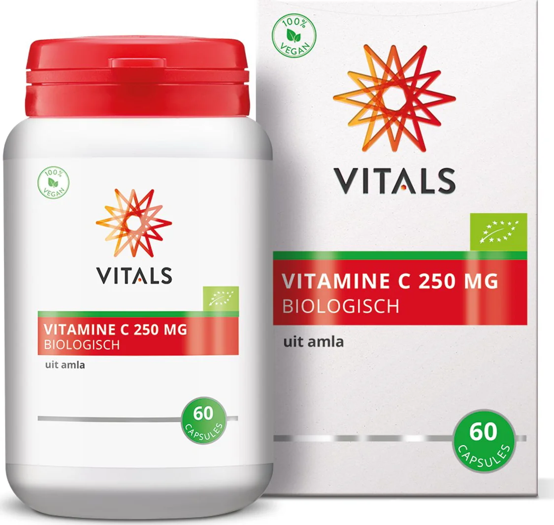 Vitals Vitamine C 250mg Biologisch Capsules 60CP
