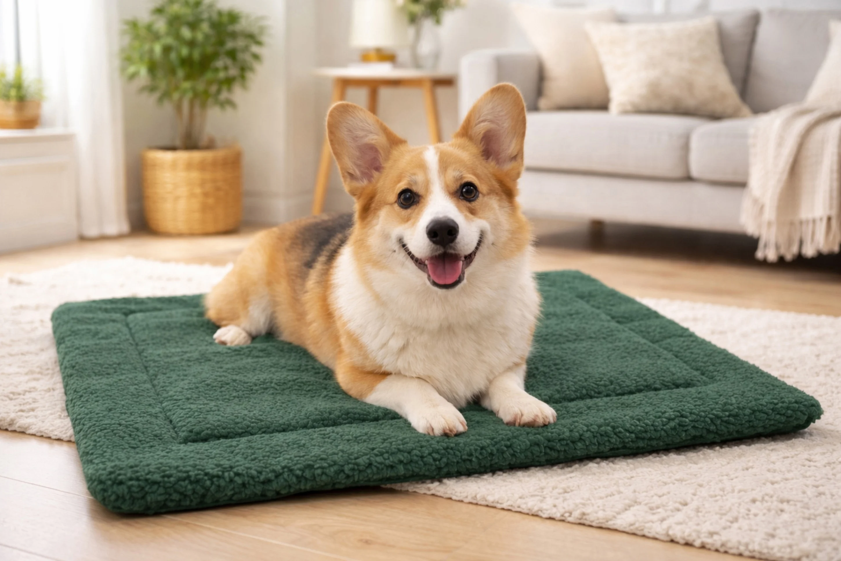 KARLIE Zelfverwarmende honden- of kattenmat (Donkergroen)