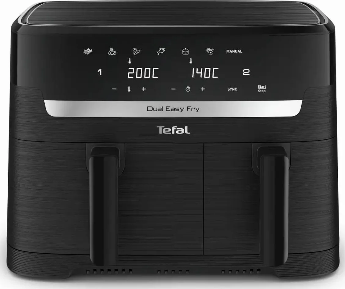 TEFAL Airfryer Dual Easy Fry Essential EY901N, 8,3 L