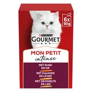 Gourmet Mon Petit Kattenvoer Nat Duo Vlees 6 x 50 gr